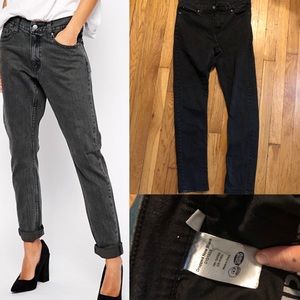 Slouchy faded black boyfriend jean